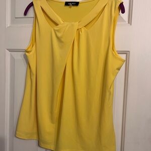 Nine West Bright Yellow Sleeveless Twist-Front Camisole